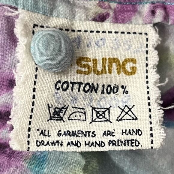 Samantha Sung Collared Mini Shirt Dress Button Up Blue/Purple Floral Size 4 - Picture 8 of 9